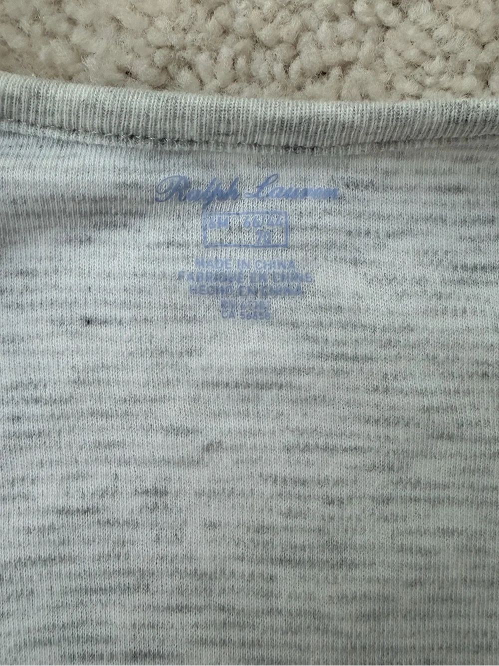 Ralph Lauren Light Gray Baby Footed One-Piece